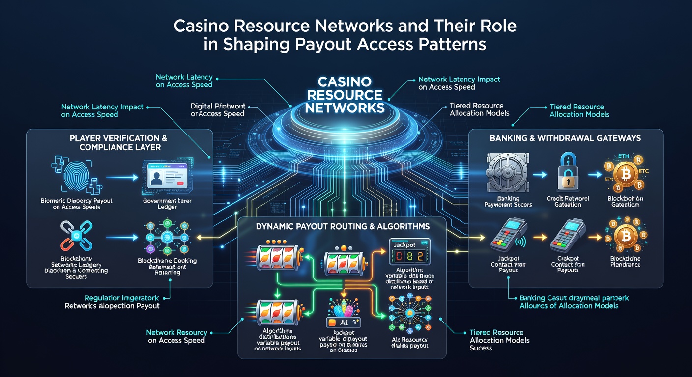 Illustration of payout flow through casino resource networks highlighting verification checkpoints and regional routing hubs