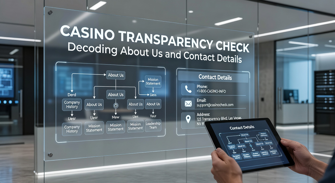 Screenshot of a detailed casino About Us page highlighting company history, licensing info, and team bios