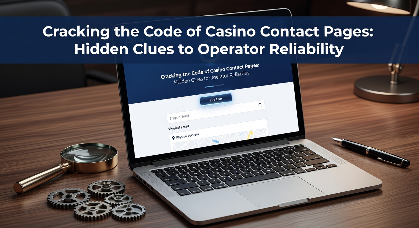 Close-up of a casino website contact page displaying phone numbers, email addresses, and a physical office building icon, highlighting key reliability indicators
