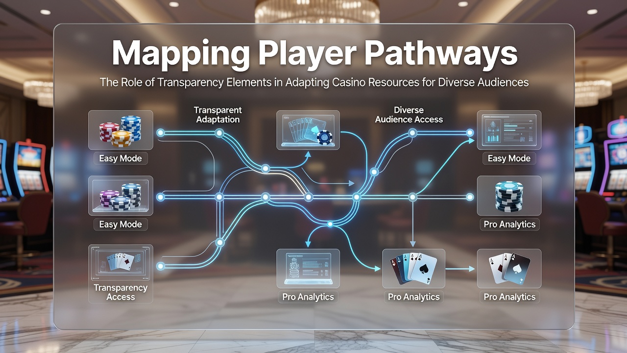 Diagram illustrating player journey mapping with transparency checkpoints across different audience segments in casino environments