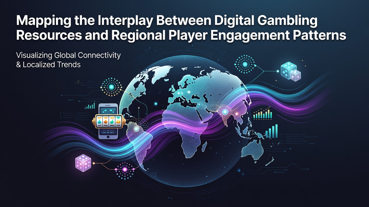 Data visualization showing digital gambling platforms and player activity across different global regions