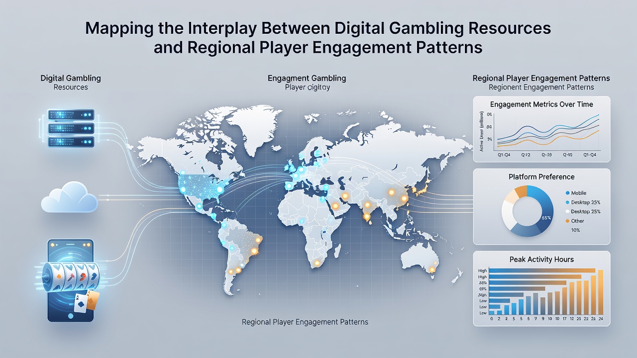 Heatmap illustrating player engagement density across various geographic zones and digital platforms